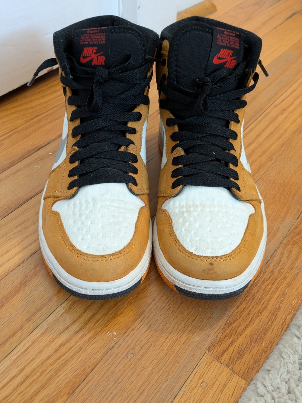 Jordan High-Top Sneakers - Tan, Black & White